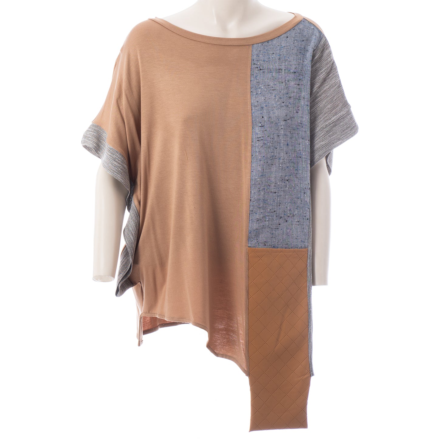 Tri-Chromatic Elegance: Seva's Asymmetrical Tunic ss.24.se.025