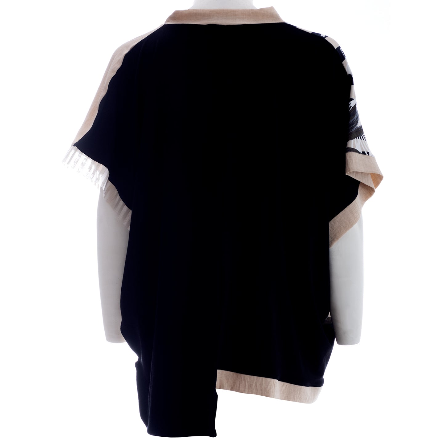 Tropical Elegance: Seva's Asymmetric Multicolor Blouse ss.24.se.078