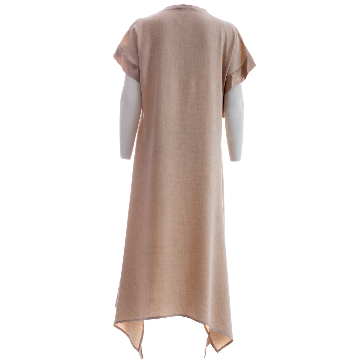 Ethereal Sands: Seva's Asymmetric Maxi Dress ss.24.se.093