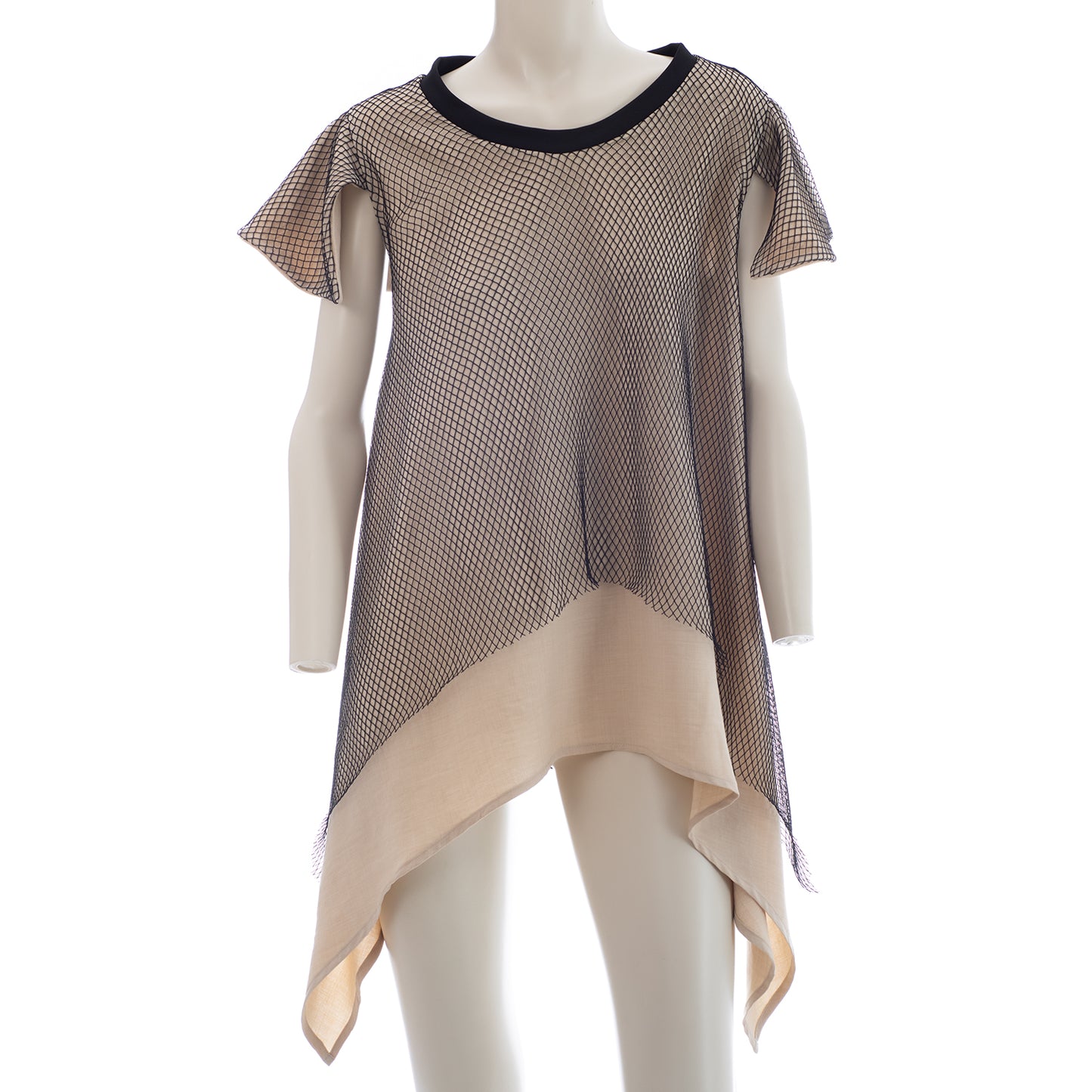 Seva's Multicolored Fabric Fusion Asymmetric Tunic ss.24.se.313