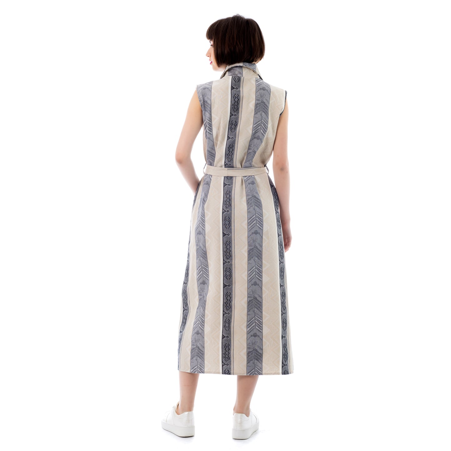 Seva's Sleeveless Maxi Shirt Dress with Belt: Effortless Chic ss.24.se.150
