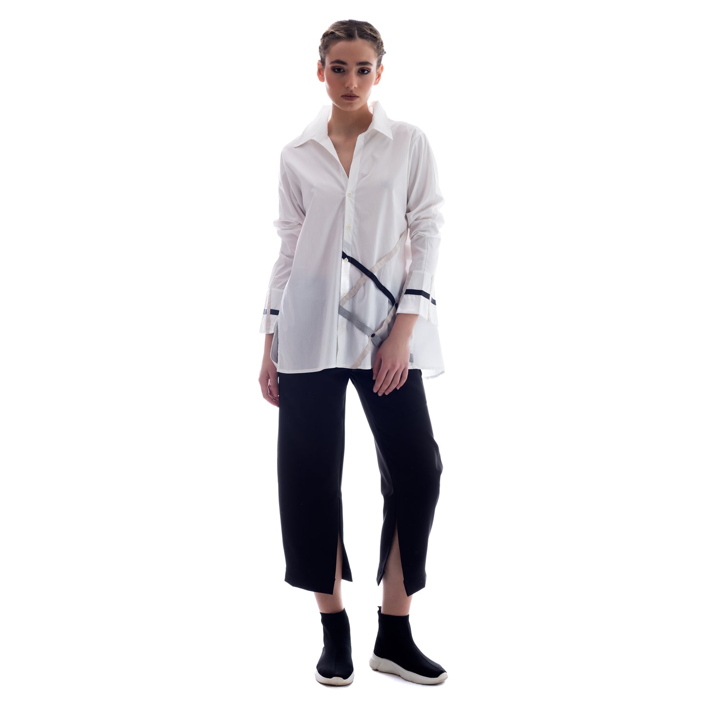 Seva's Asymmetric Shirt: Vibrant Elegance ss.24.se.183