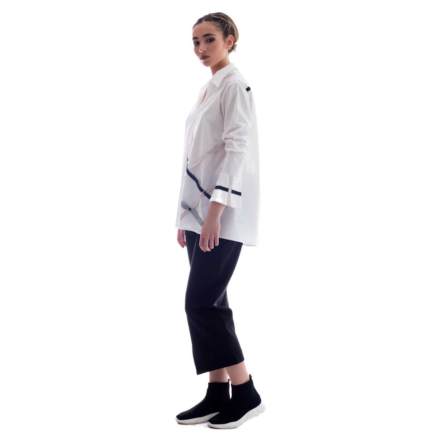 Seva's Asymmetric Shirt: Vibrant Elegance ss.24.se.183