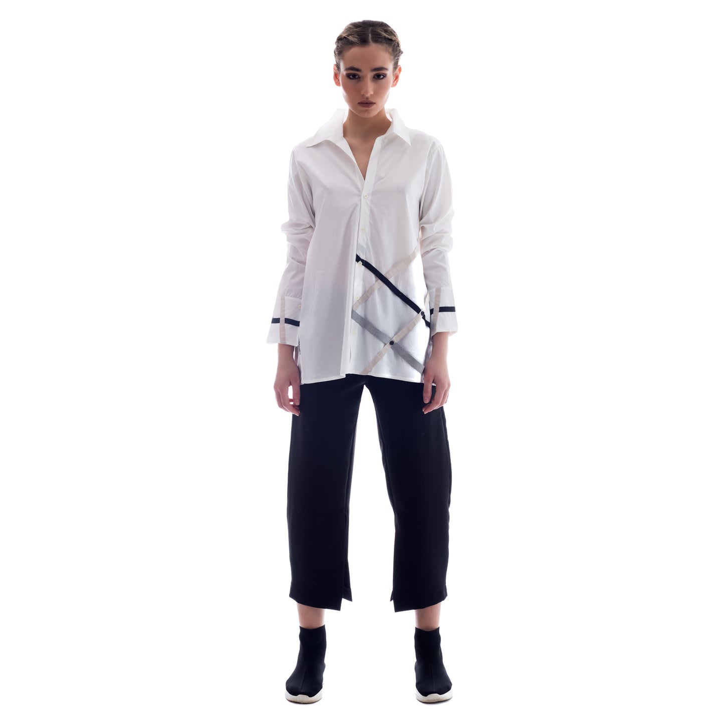 Seva's Asymmetric Shirt: Vibrant Elegance ss.24.se.183