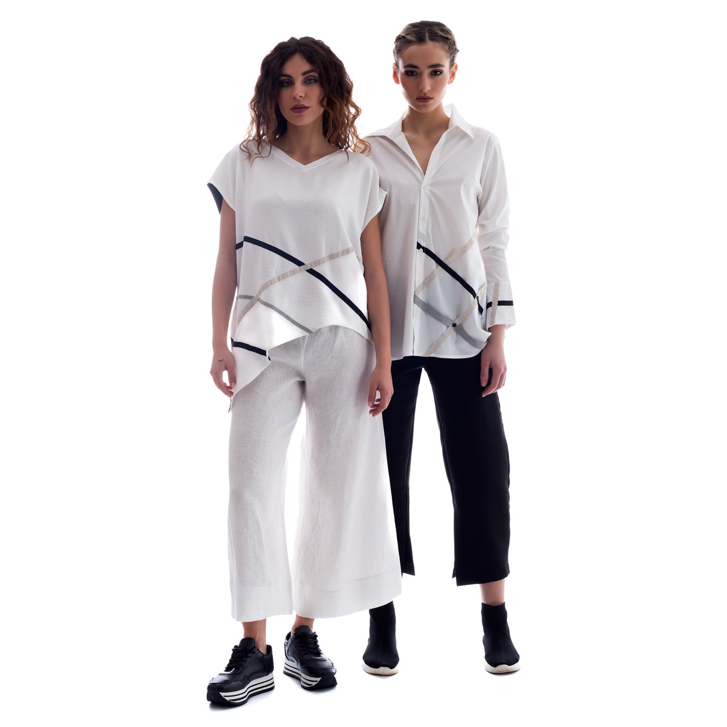 Seva's Asymmetric Shirt: Vibrant Elegance ss.24.se.183