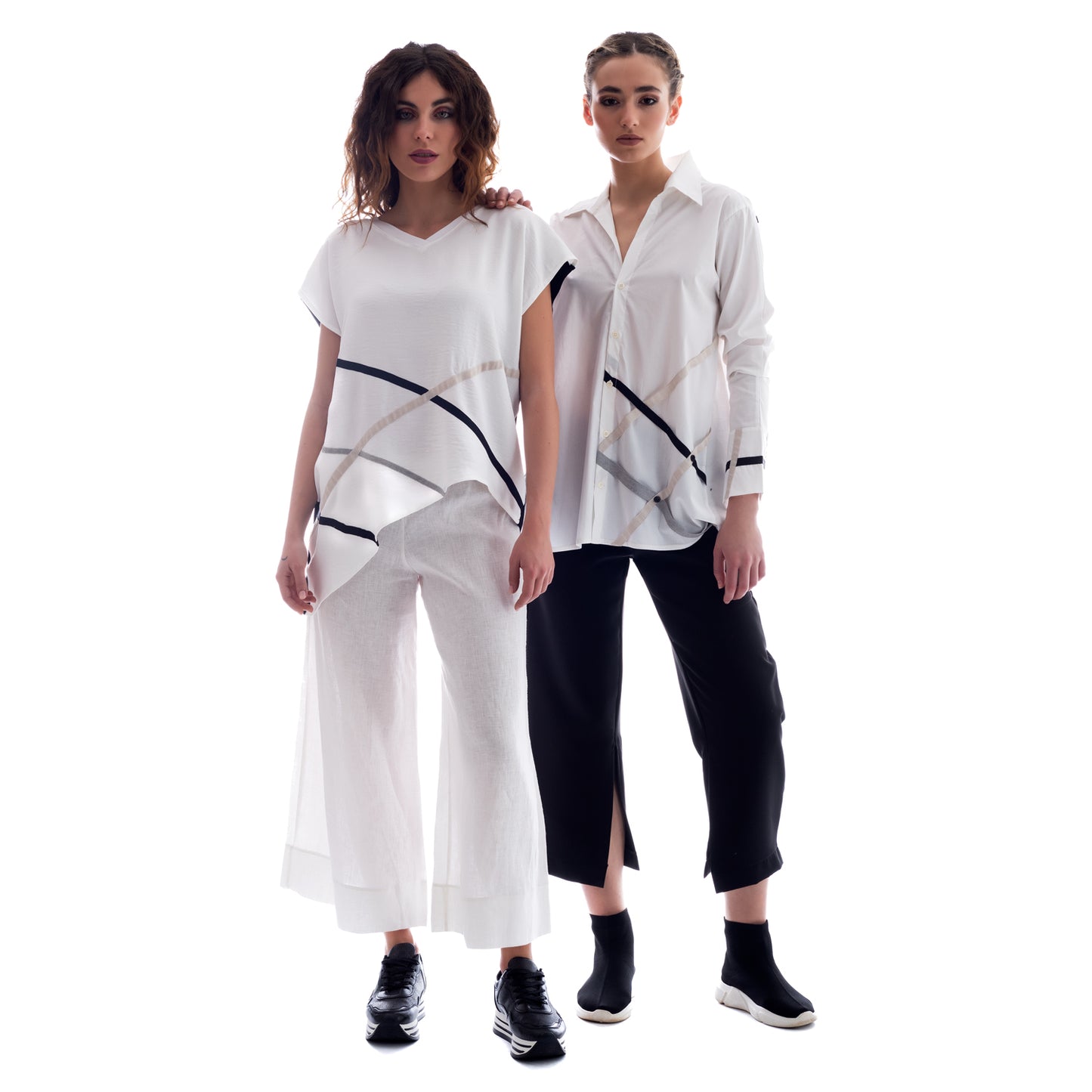 Seva's Asymmetric Shirt: Vibrant Elegance ss.24.se.183