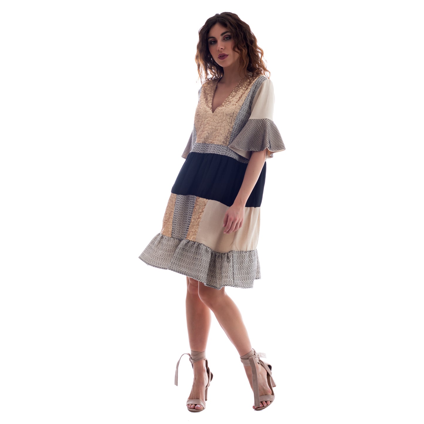 boho babuske short dress ss.24.se.346