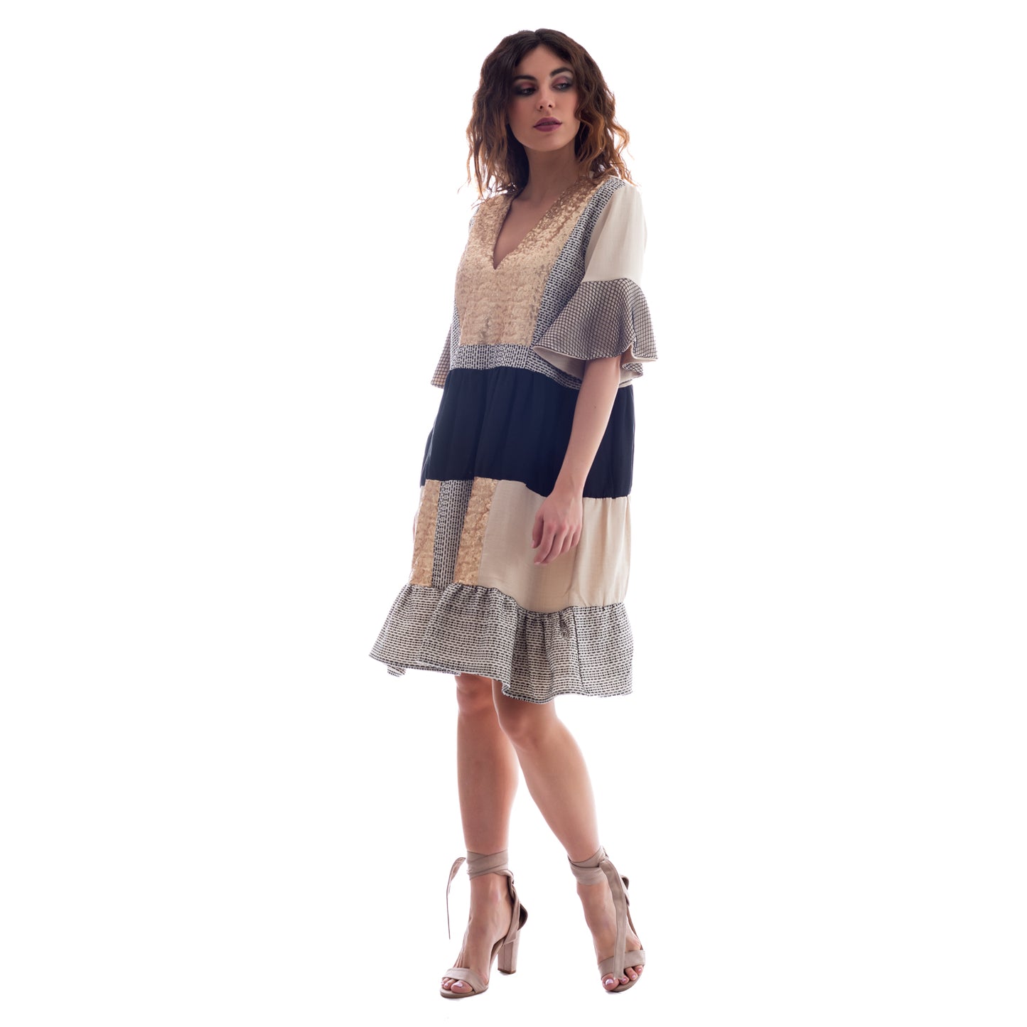 boho babuske short dress ss.24.se.346