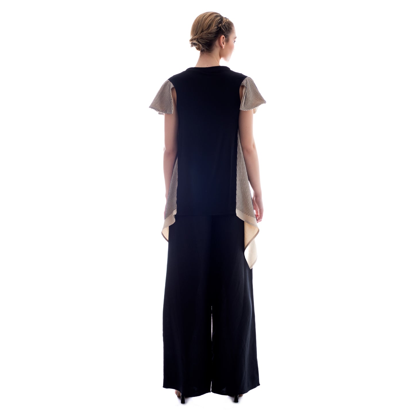 Seva's Multicolored Fabric Fusion Asymmetric Tunic ss.24.se.313