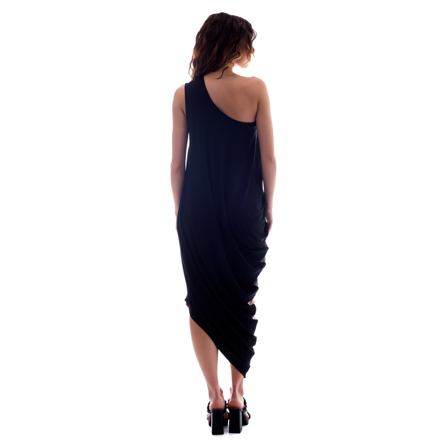 Asymmetric Allure: Seva's One-Shoulder Dress ss.24.se.046