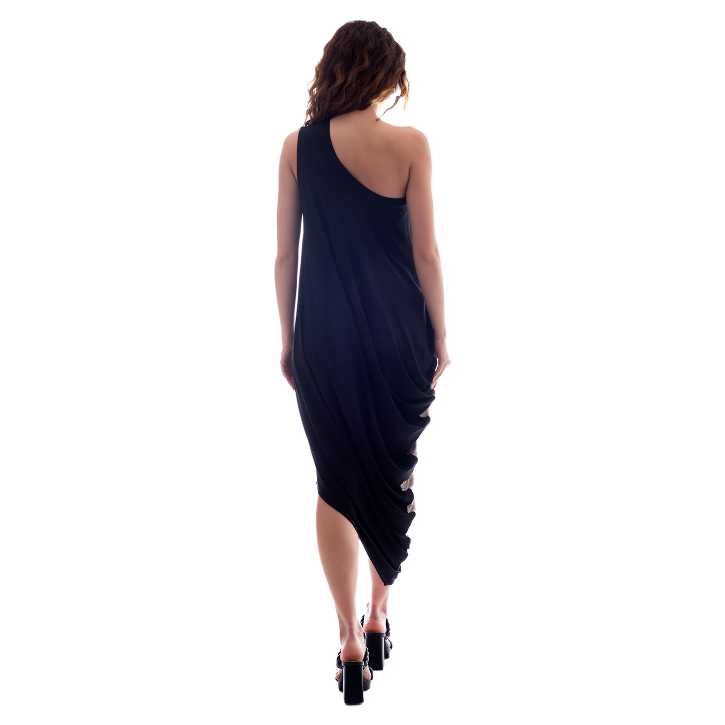 Asymmetric Allure: Seva's One-Shoulder Dress ss.24.se.046
