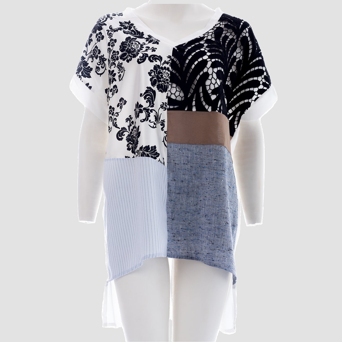 Bold Asymmetrical Multi-Color Tunic SS.24.SS.001