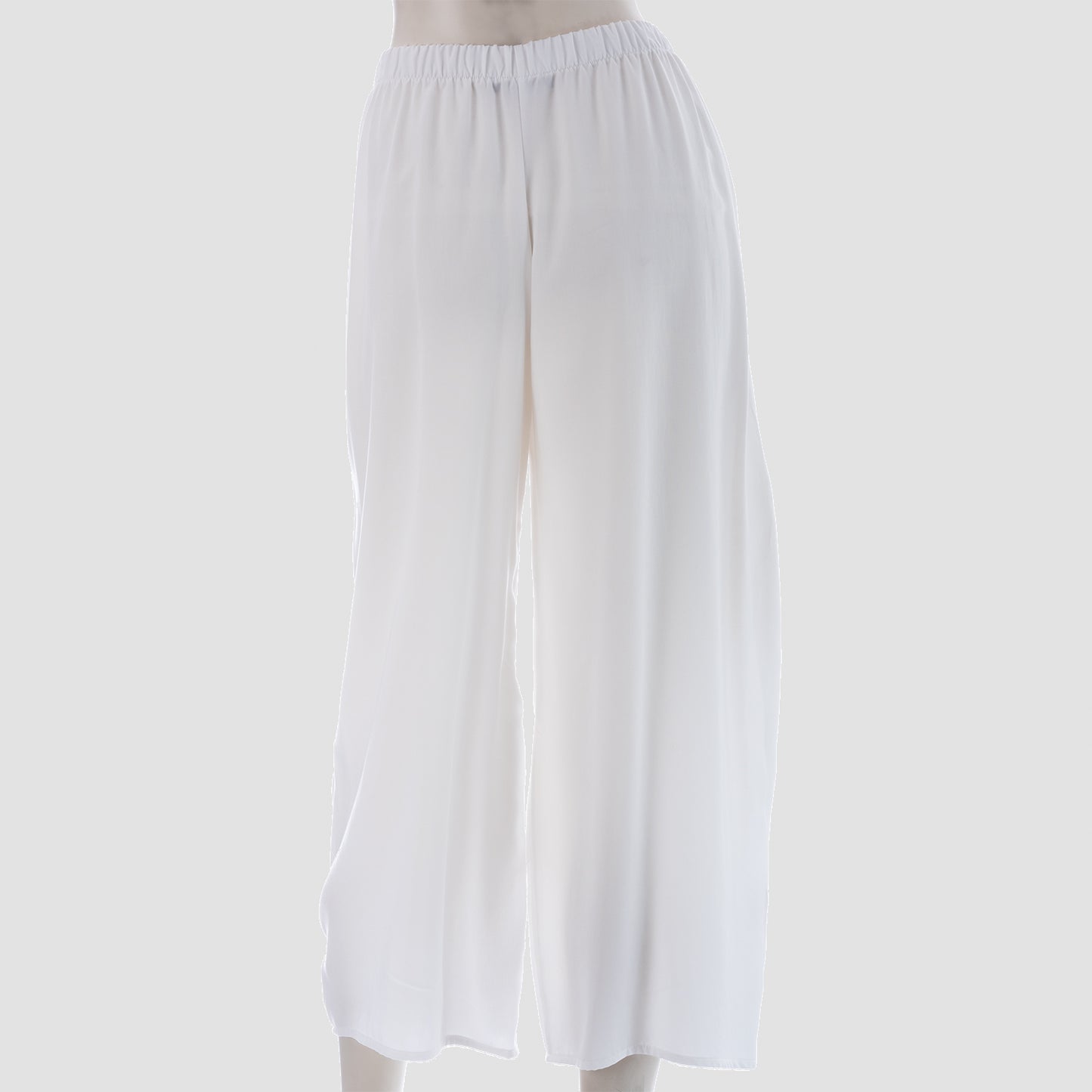 Pure Elegance: White Loose Seva Pants with Fabric Finery se.24.se.022
