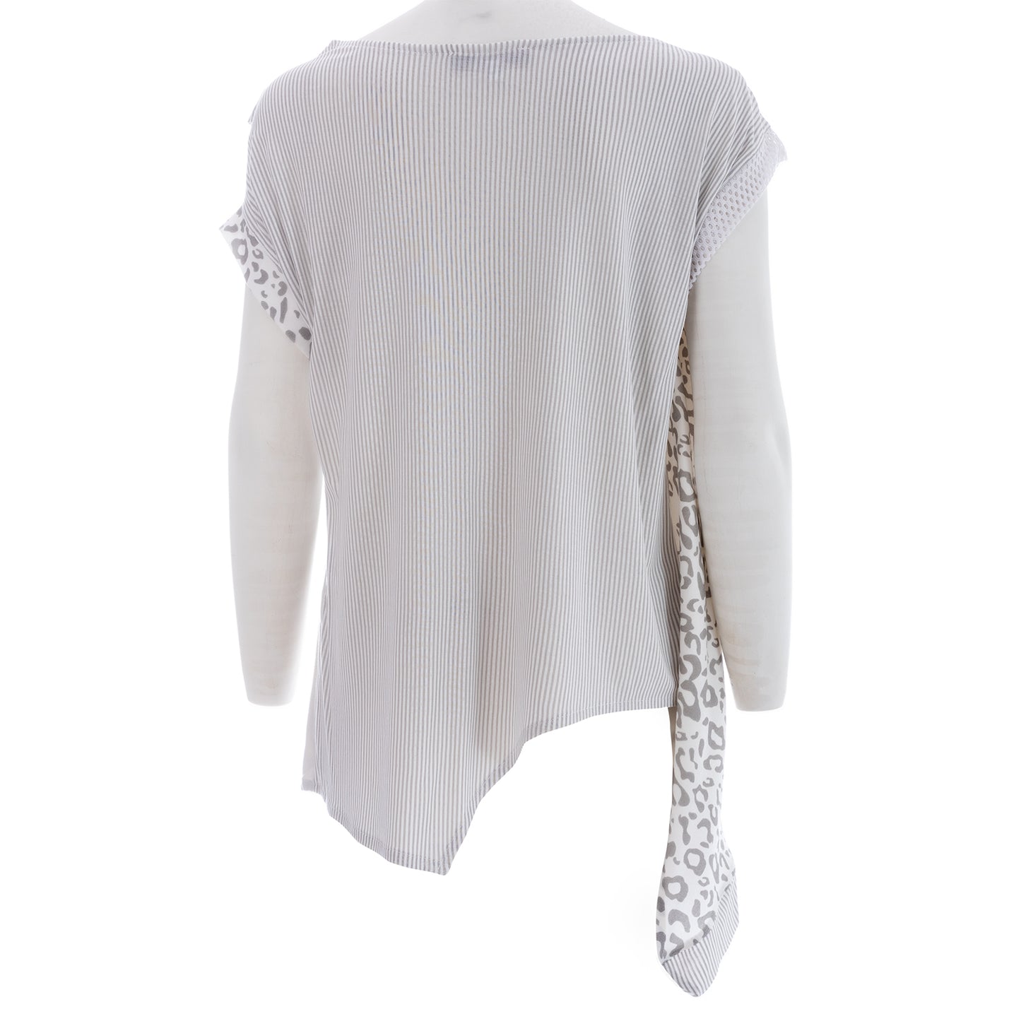 Wild Elegance: Seva's Asymmetrical Blouse with Animal Print Accents ss.24.se.037