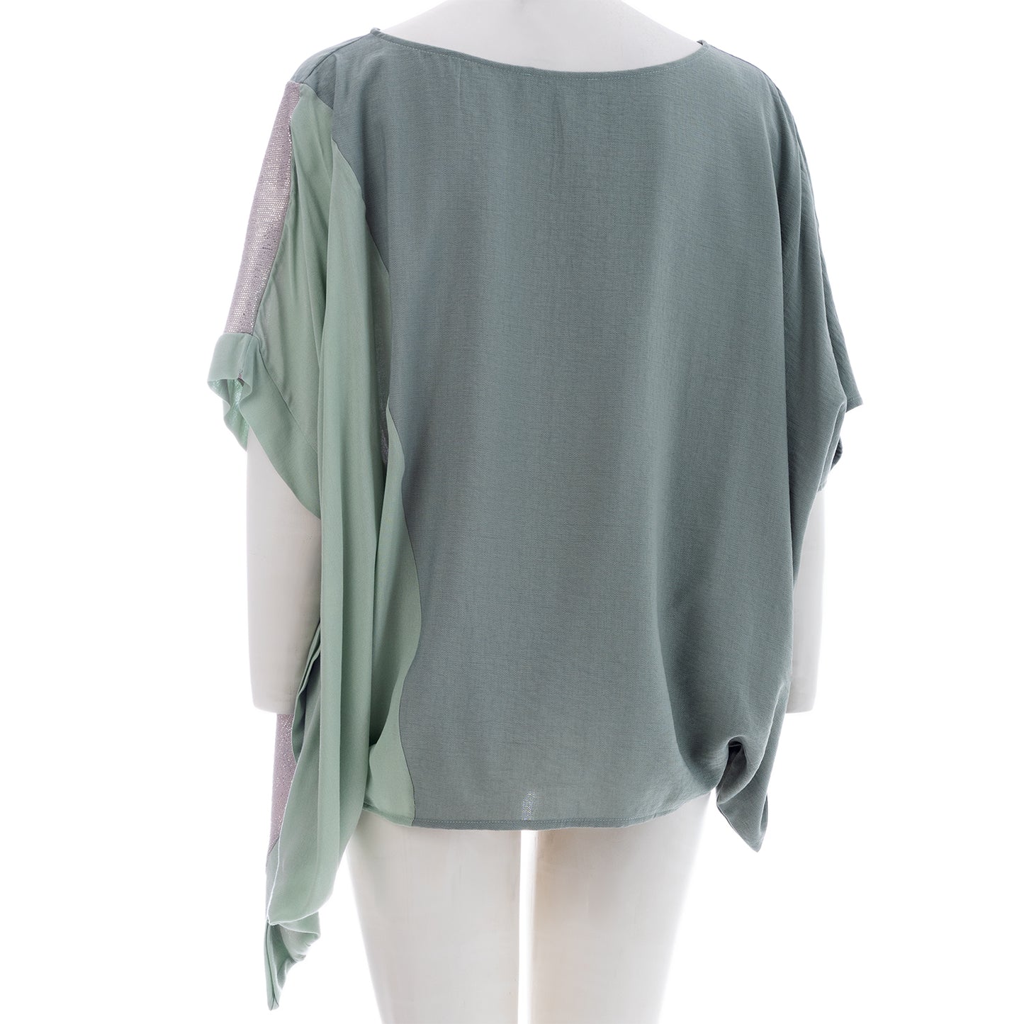 Tri-Color Chic: Seva's Asymmetrical Blouse ss.24.se.065