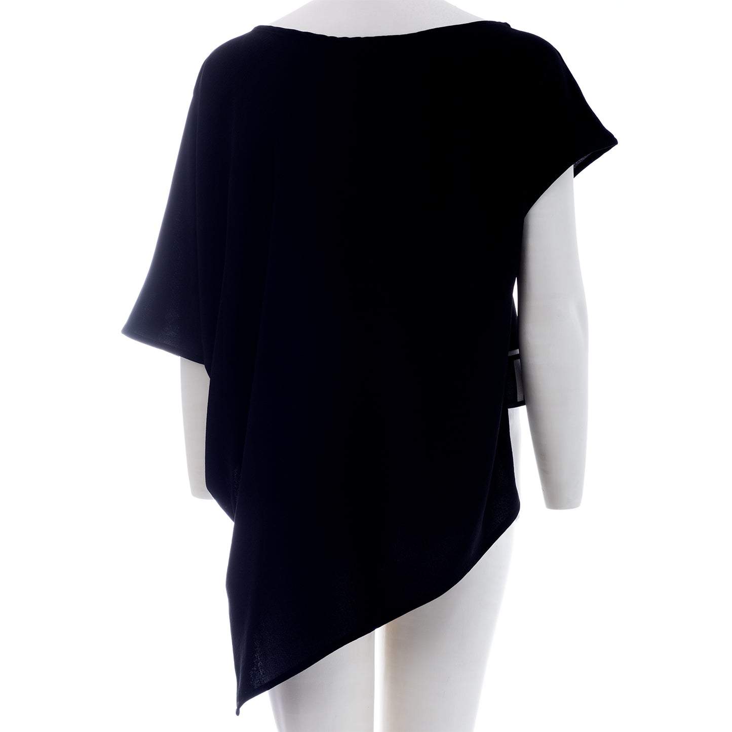 Dual-Tone Elegance: Seva's Logo-Embellished Asymmetric Blouse ss.24.se.117