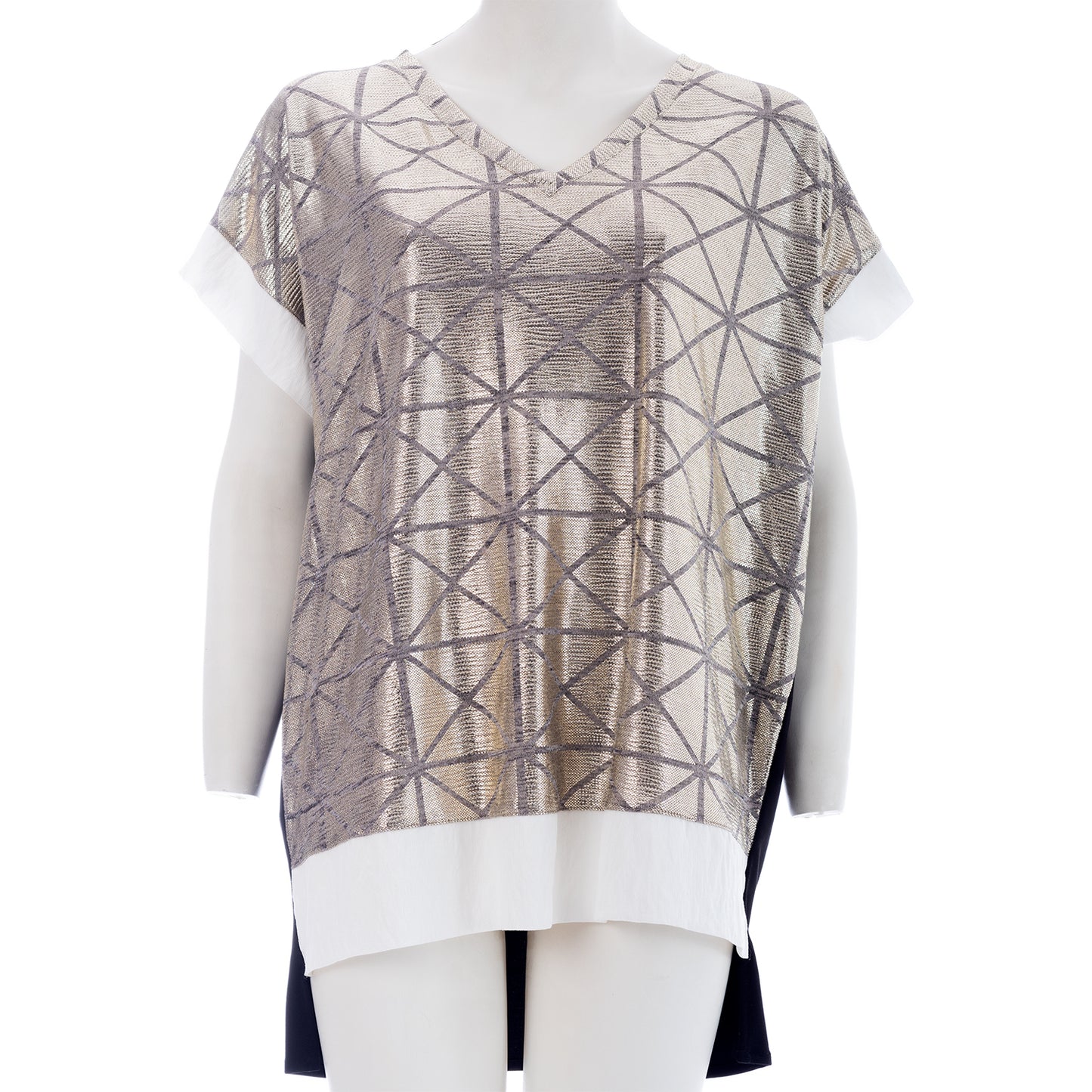 Seva's Metallic Sparkle Asymmetric Tunic: Modern Glamour ss.24.se.153