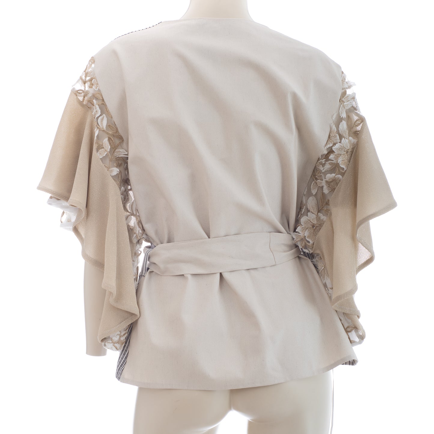 cropped top with ruffled sleeves by Seva ss.24.se.221