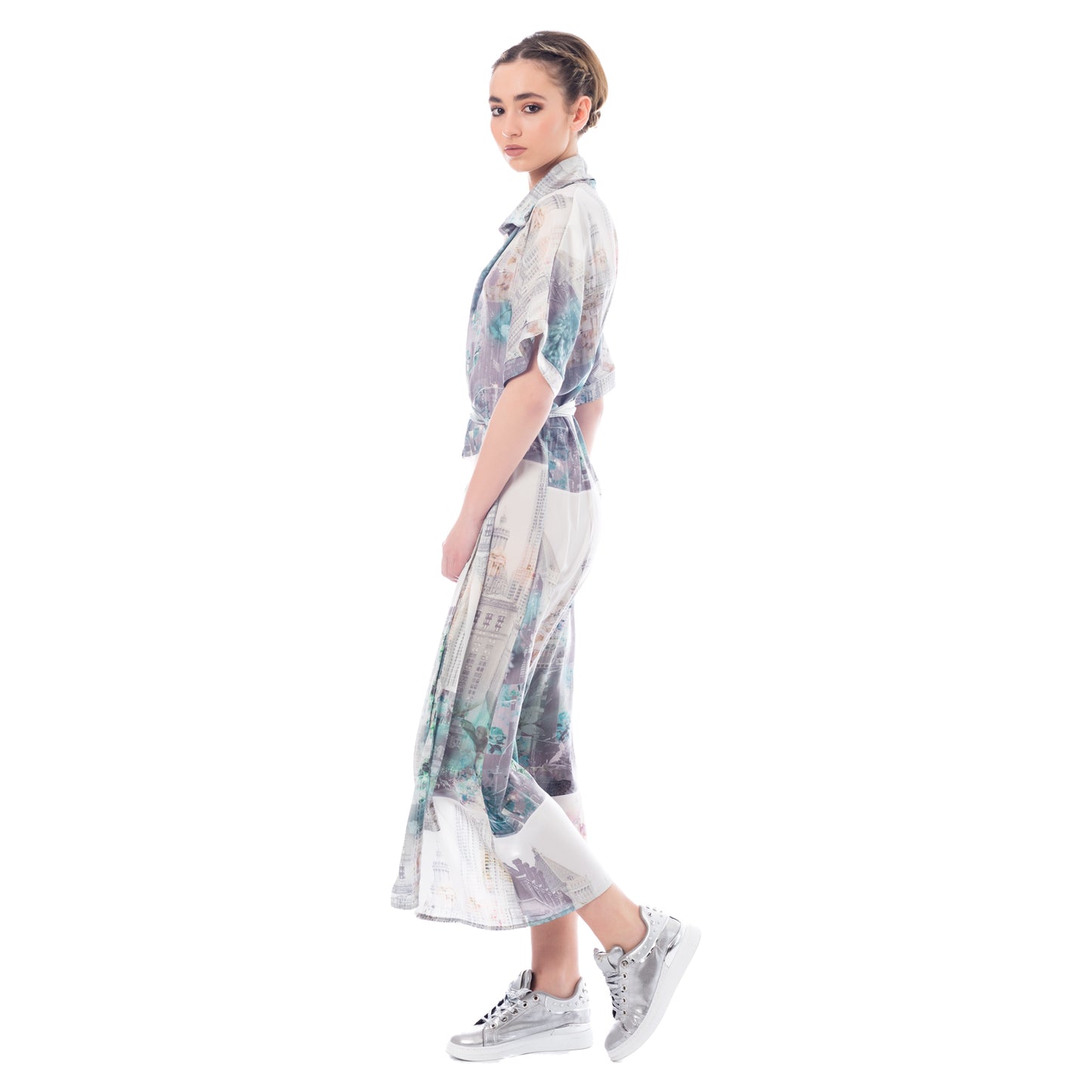 Seva's Belted Midi Dress: Stunning Print ss.24.se.168