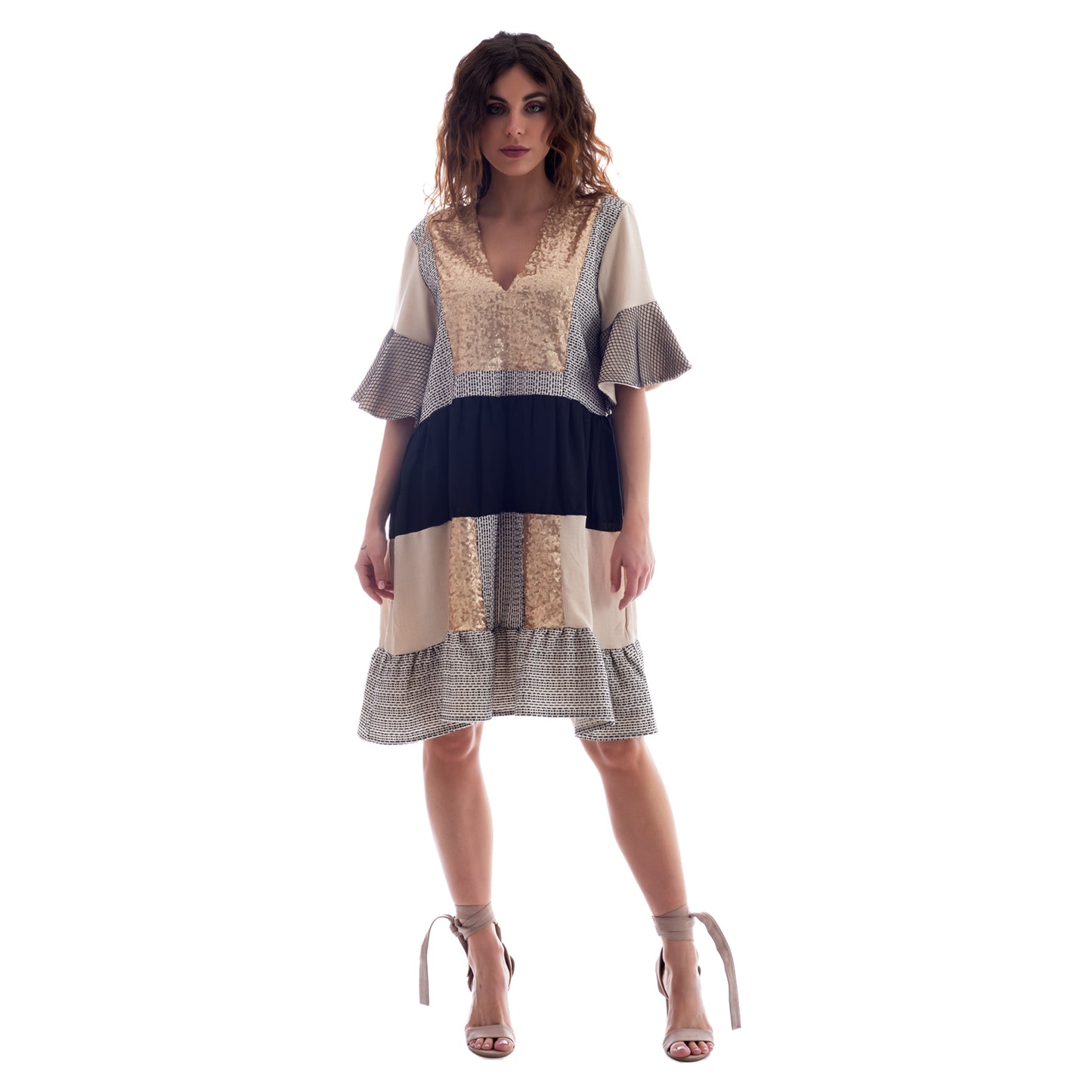 boho babuske short dress  ss.24.se.346