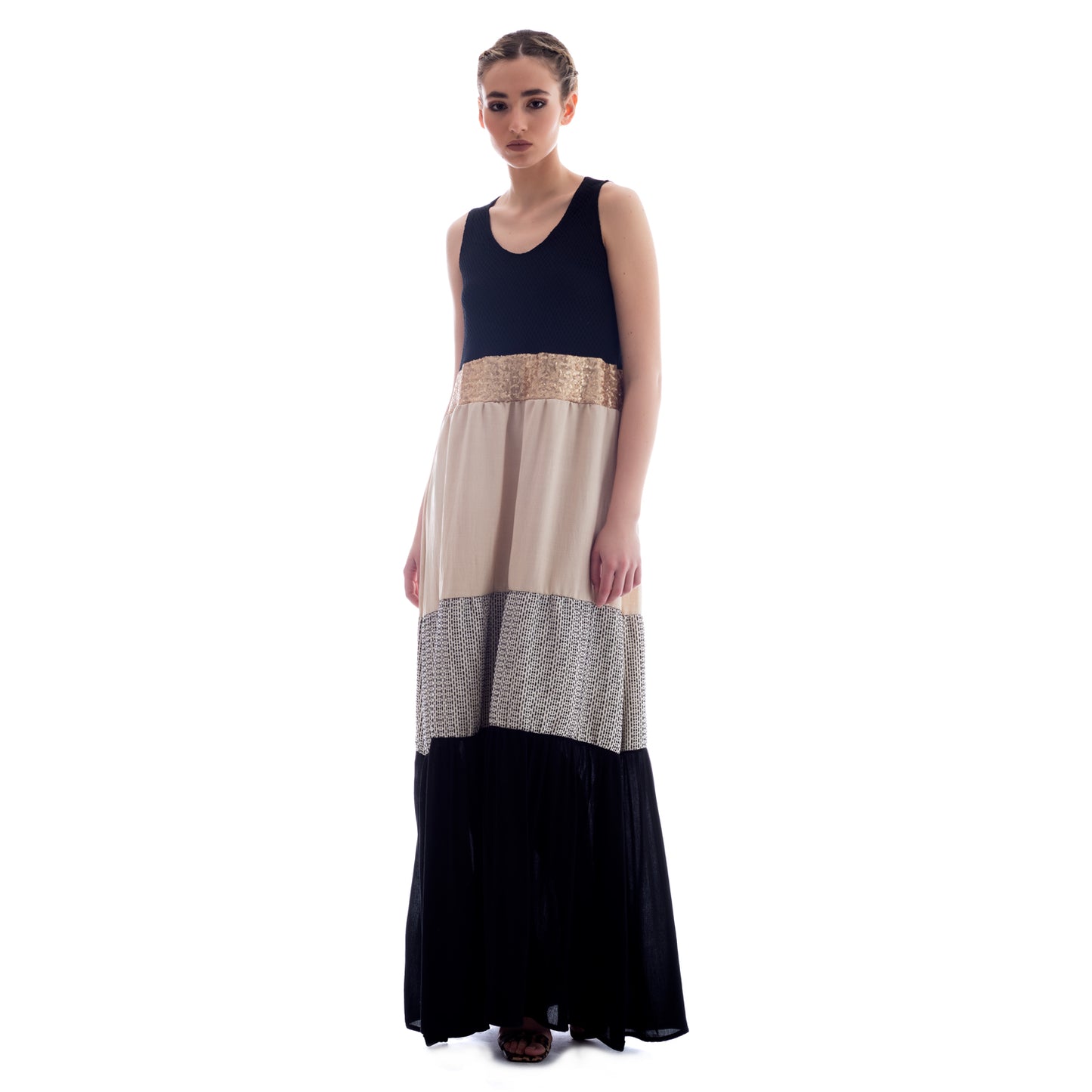 Seva's Multicolored Majesty Maxi Dress  ss.24.se.315