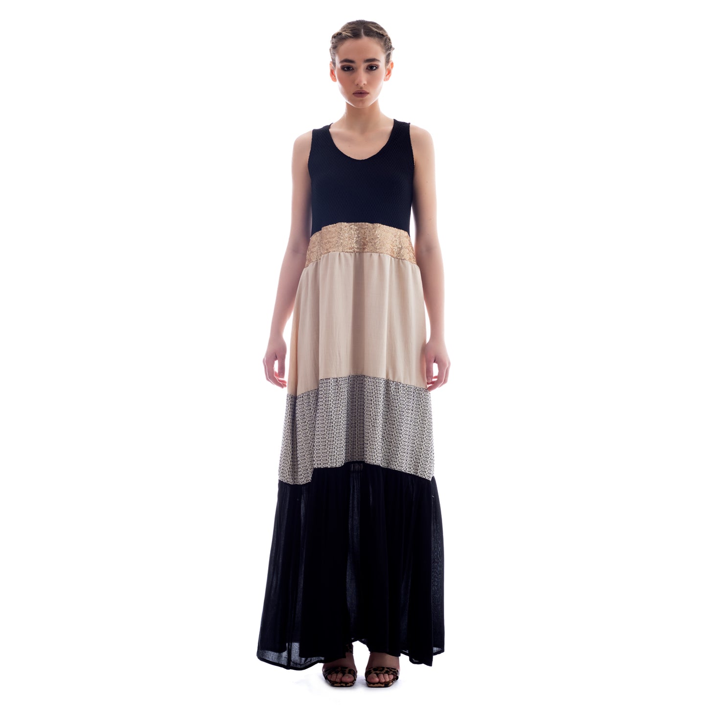 Seva's Multicolored Majesty Maxi Dress  ss.24.se.315