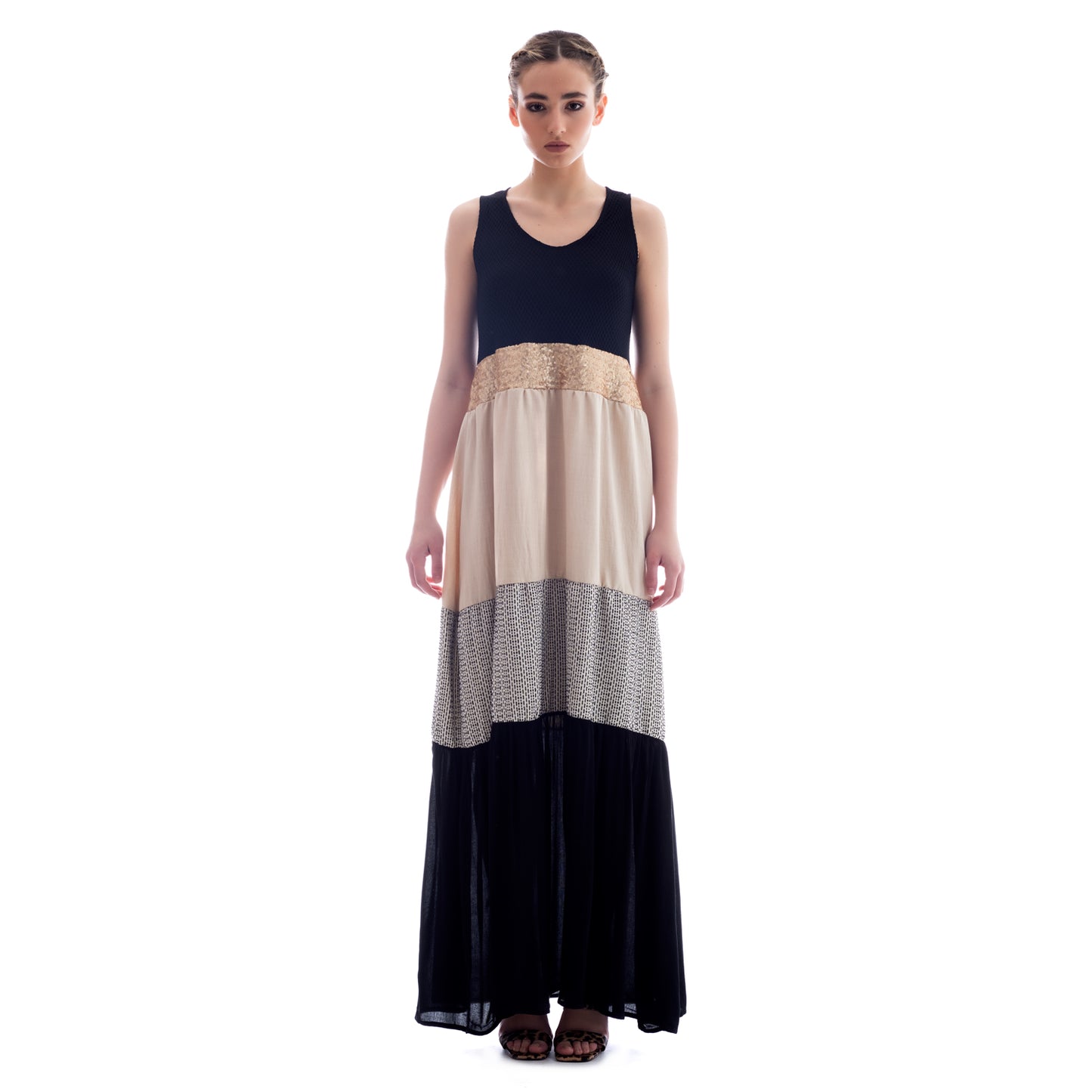 Seva's Multicolored Majesty Maxi Dress  ss.24.se.315