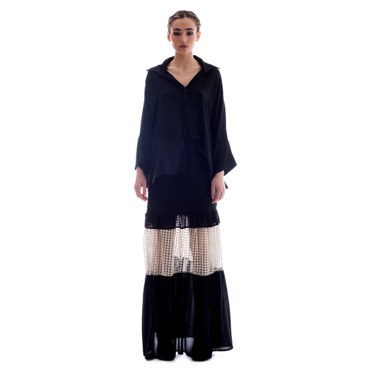 maxi skirt with transparency by Seva ss.24.se.252