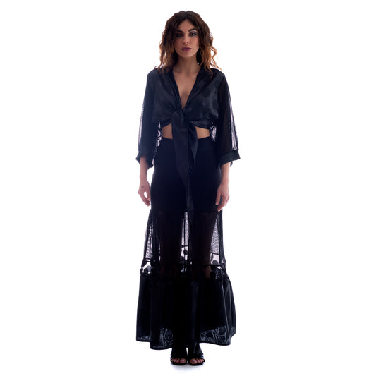 Seva's Luxury Nightfall Maxi Skirt ss.24.se.286