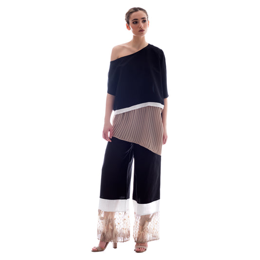 Seva's Elegant Multi-Fabric Pants ss.24.se.242