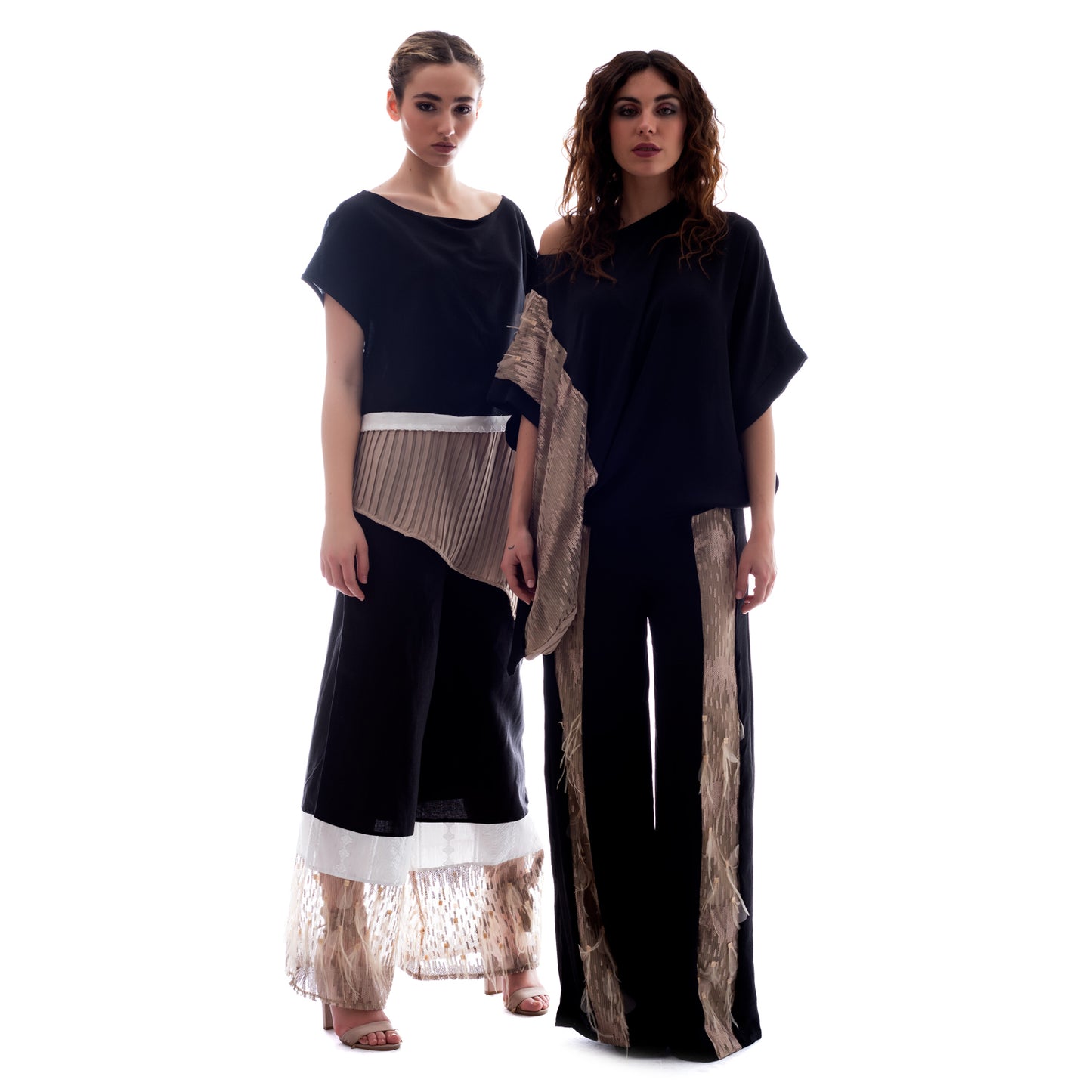 Seva's Elegant Multi-Fabric Pants ss.24.se.242